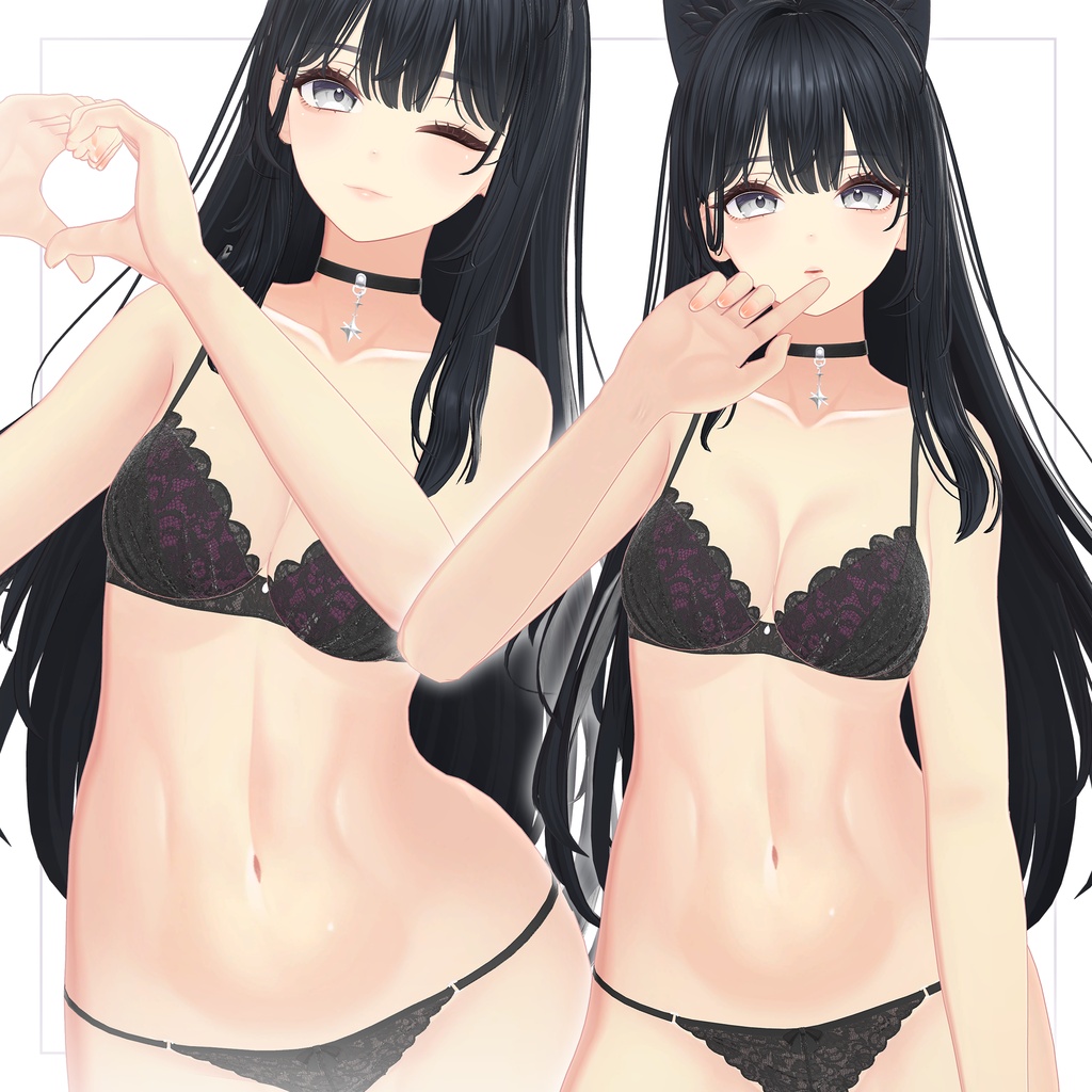 リリース記念セール5/31まで🐈⬛【海咲】ギャルゲ風♥テクスチャ/Misaki GalgeStyle texture #ギャルゲ風肌テクスチャ