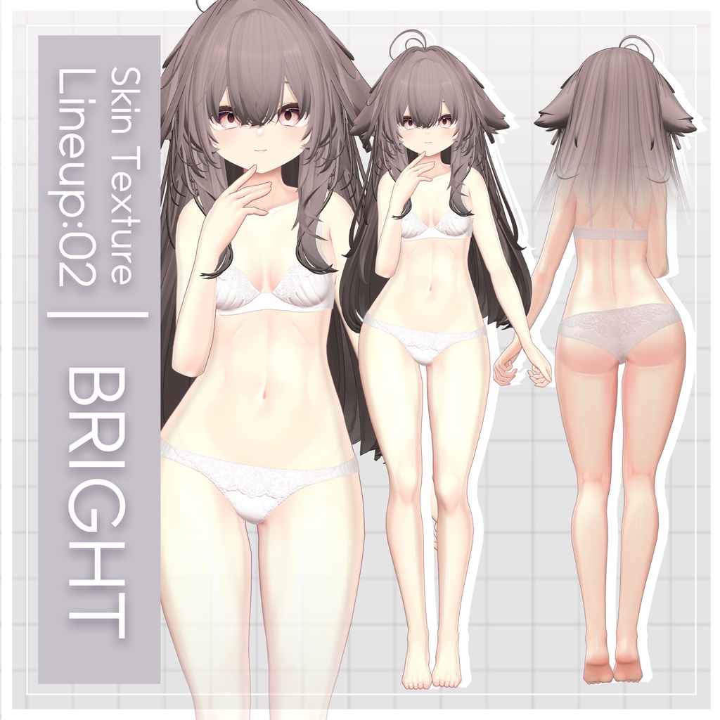 リリース記念セール7/31まで🦊【輝夜】ギャルゲ風♥テクスチャ/Kaguya GalgeStyle texture #ギャルゲ風肌テクスチャ