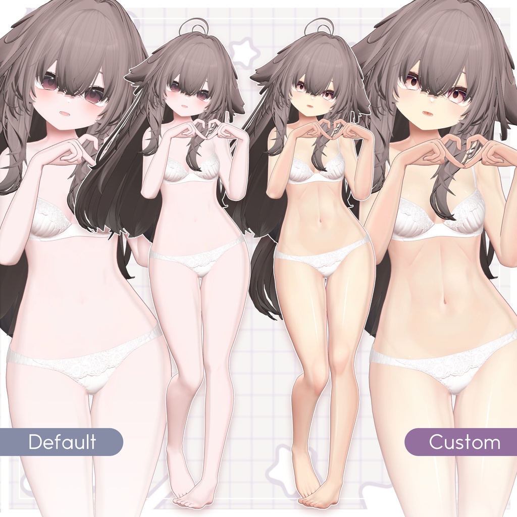リリース記念セール7/31まで🦊【輝夜】ギャルゲ風♥テクスチャ/Kaguya GalgeStyle texture #ギャルゲ風肌テクスチャ