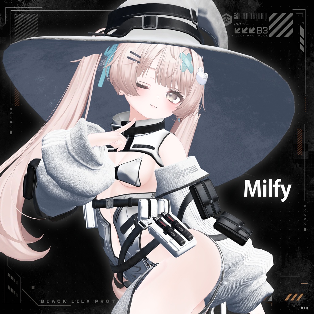 【16アバター対応】TechWear-BlackLily- ブラックリリー #TW_BlackLily