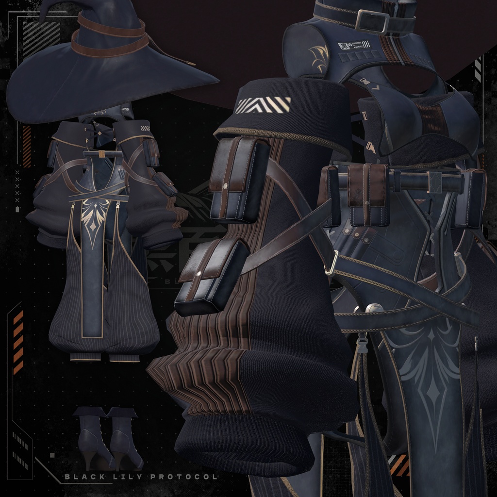【16アバター対応】TechWear-BlackLily- ブラックリリー #TW_BlackLily
