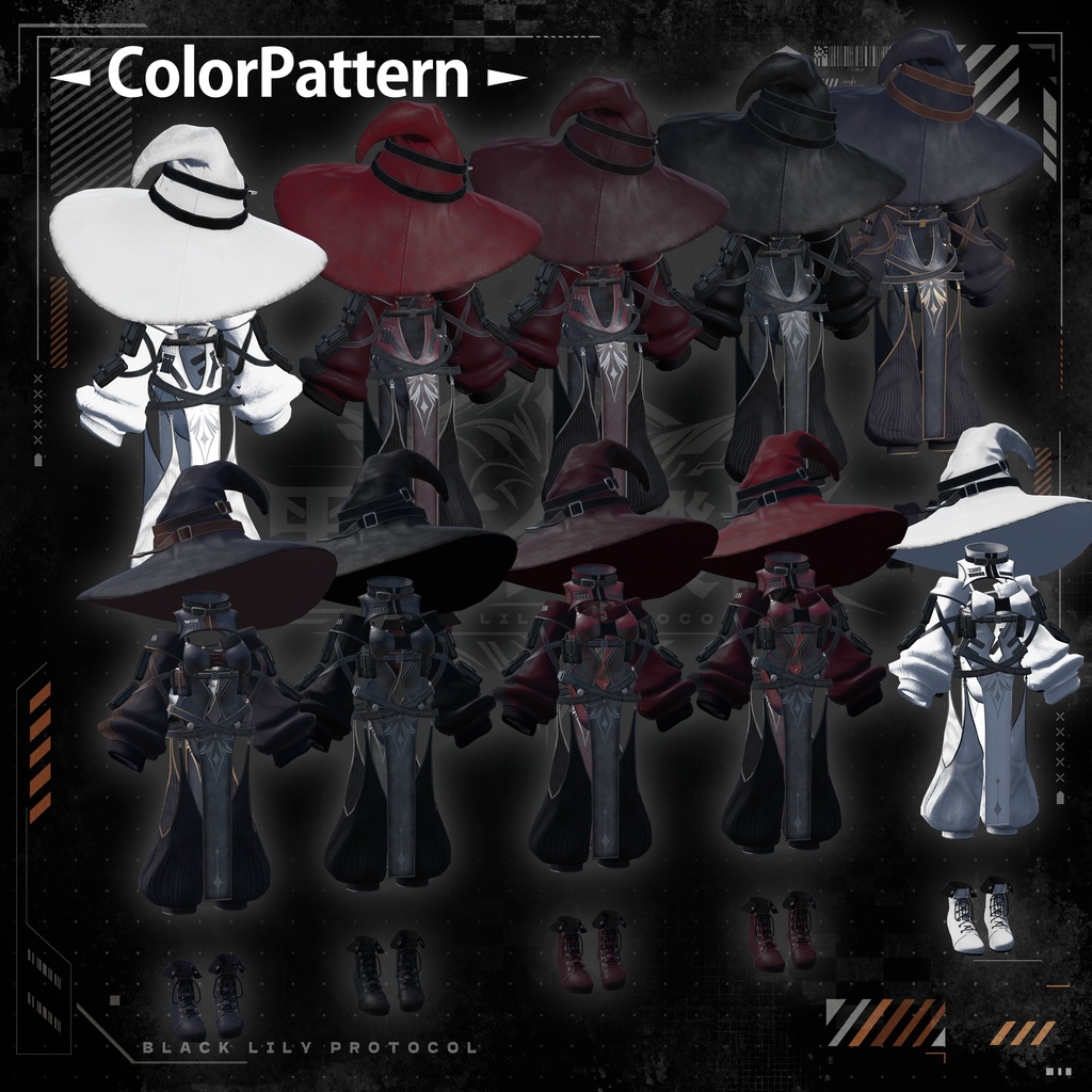 【16アバター対応】TechWear-BlackLily- ブラックリリー #TW_BlackLily