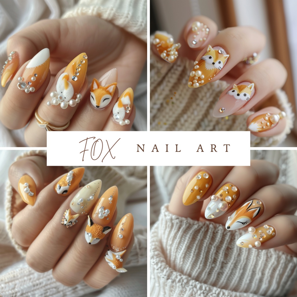 🦊 【ネイルデザイン参考】きつねモチーフネイル11点セット🦊