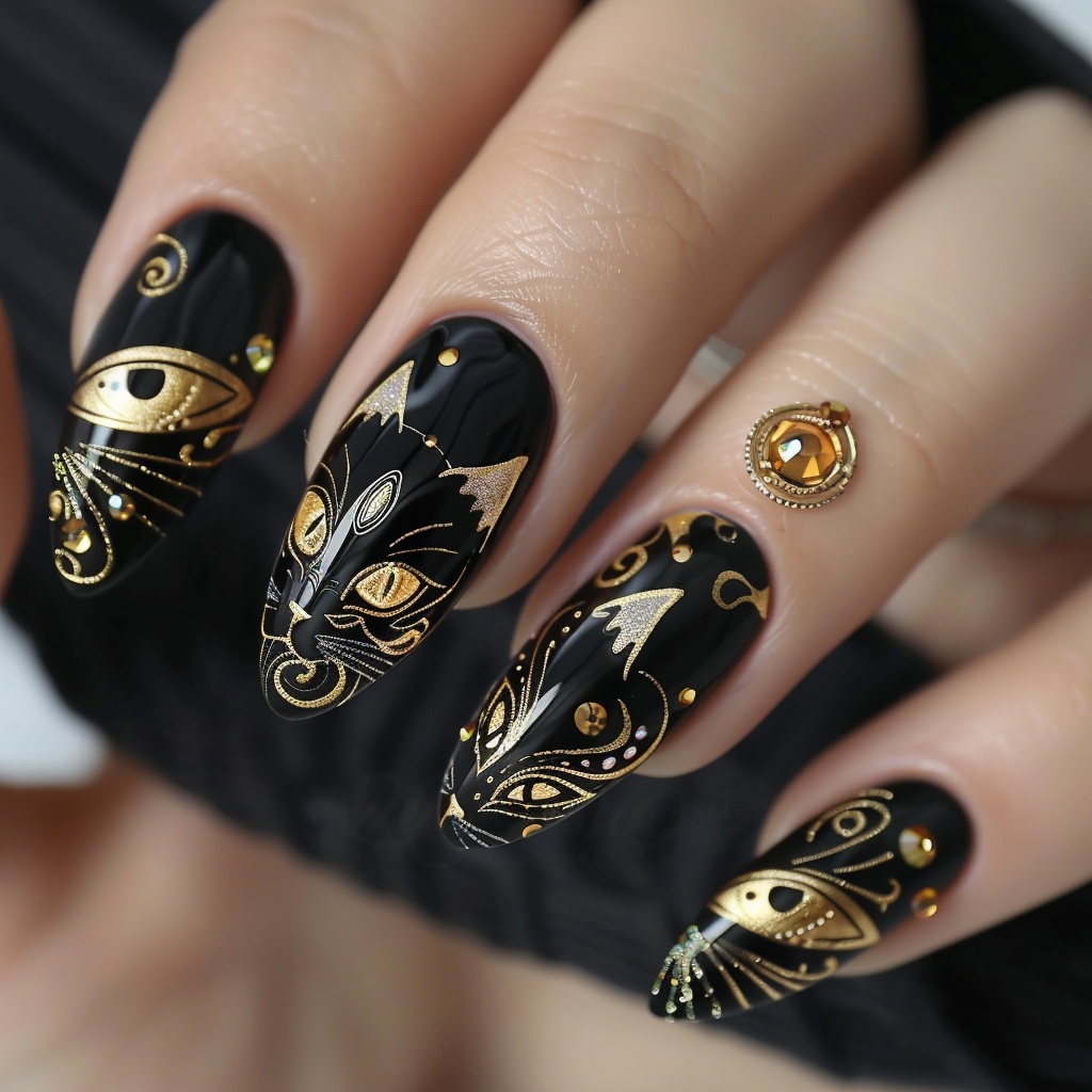 🖤黒猫の魔法ネイル参考デザイン10点セット✨vol.1🐾