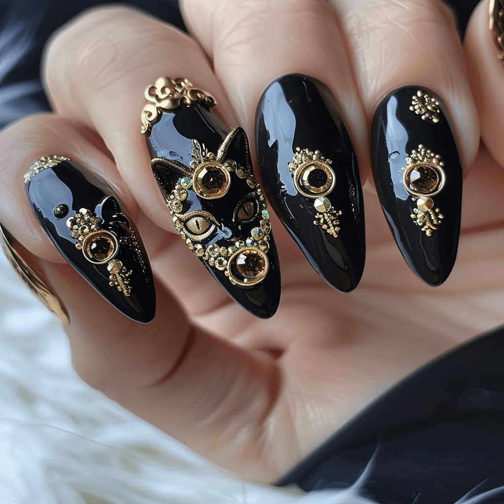 🖤黒猫の魔法ネイル参考デザイン10点セット✨vol.1🐾