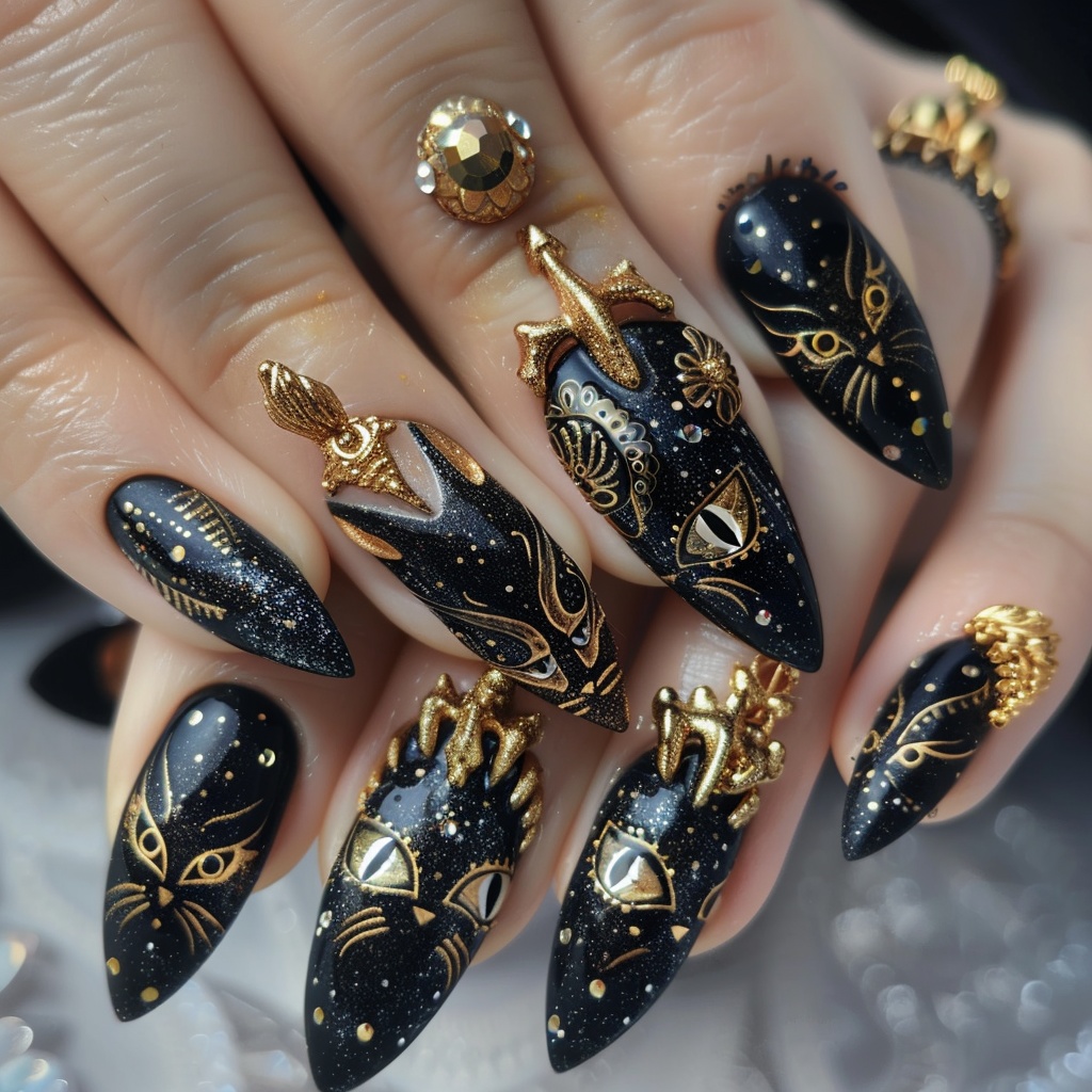 🌙黒猫のネイル参考デザイン10点セット🖤vol.2🔮