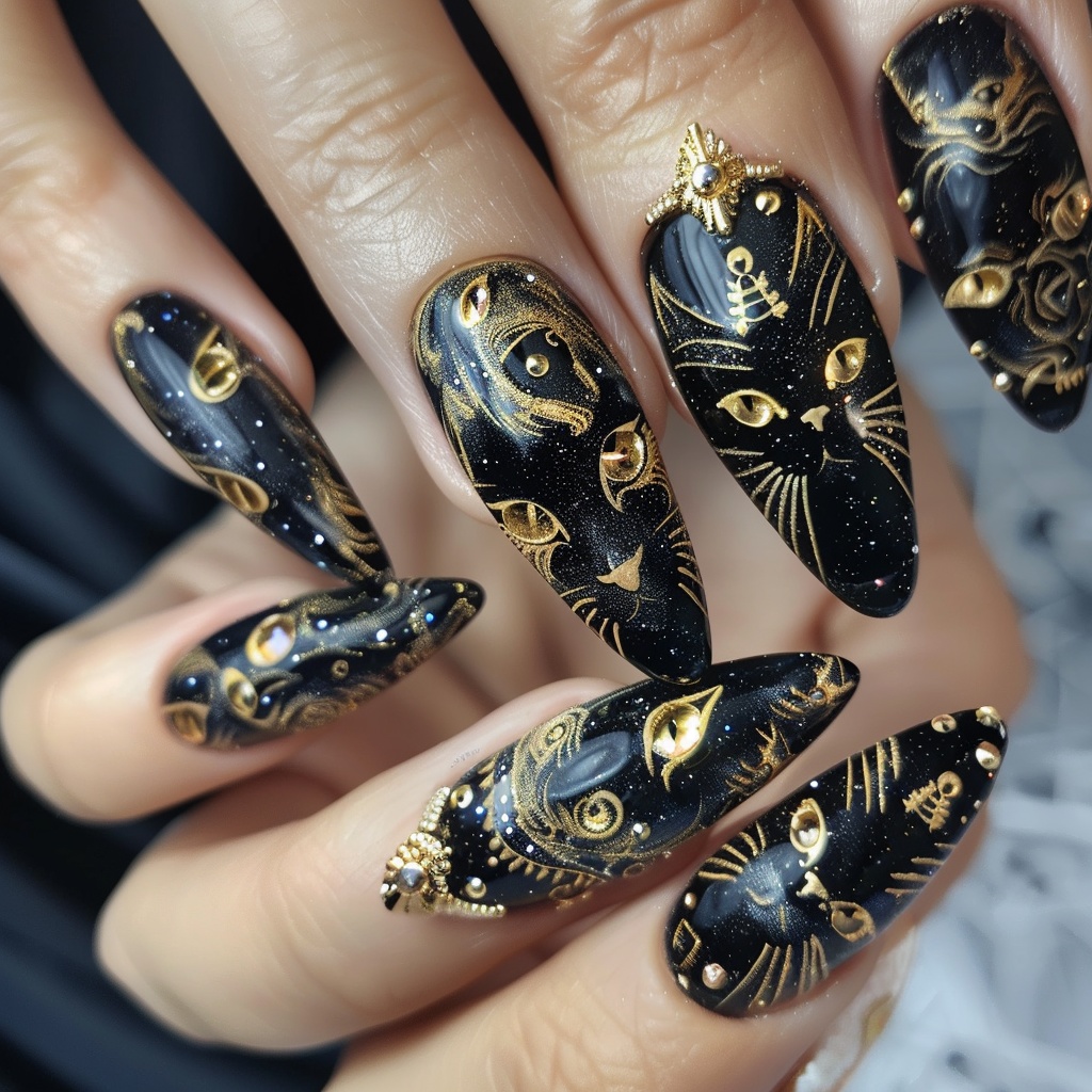 🌙黒猫のネイル参考デザイン10点セット🖤vol.2🔮