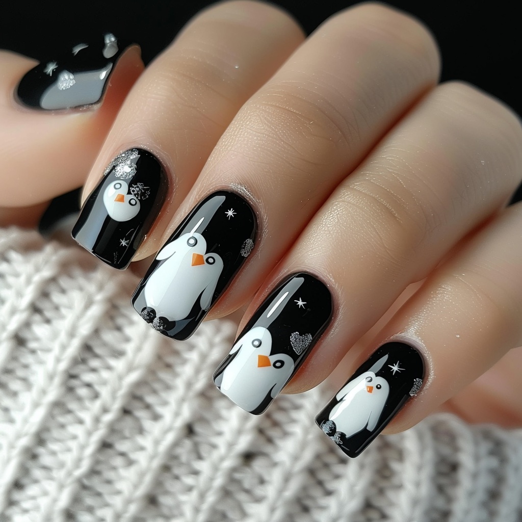 🎀🐧ゆるかわペンギンネイルデザイン参考集×10点セット💅💗