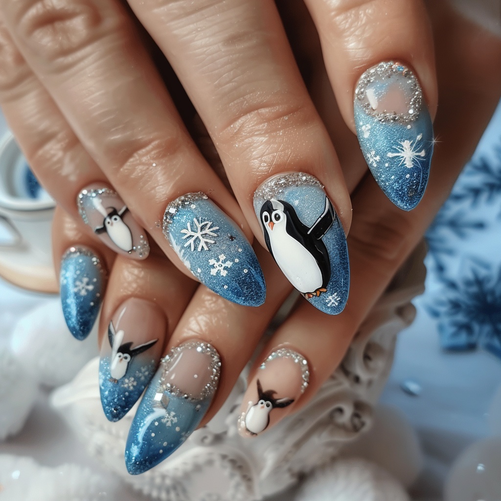 🎀🐧ゆるかわペンギンネイルデザイン参考集×10点セット💅💗