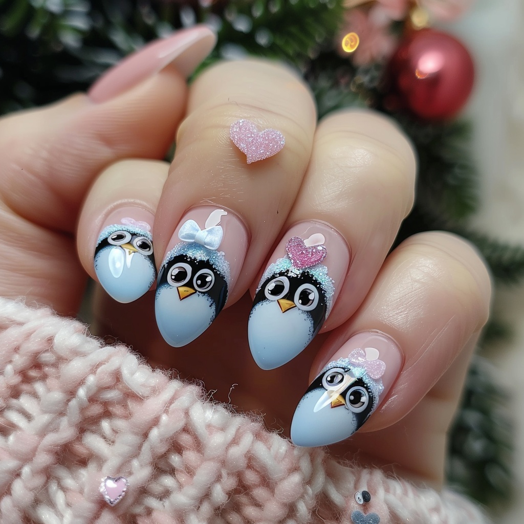 🎀🐧ゆるかわペンギンネイルデザイン参考集×10点セット💅💗
