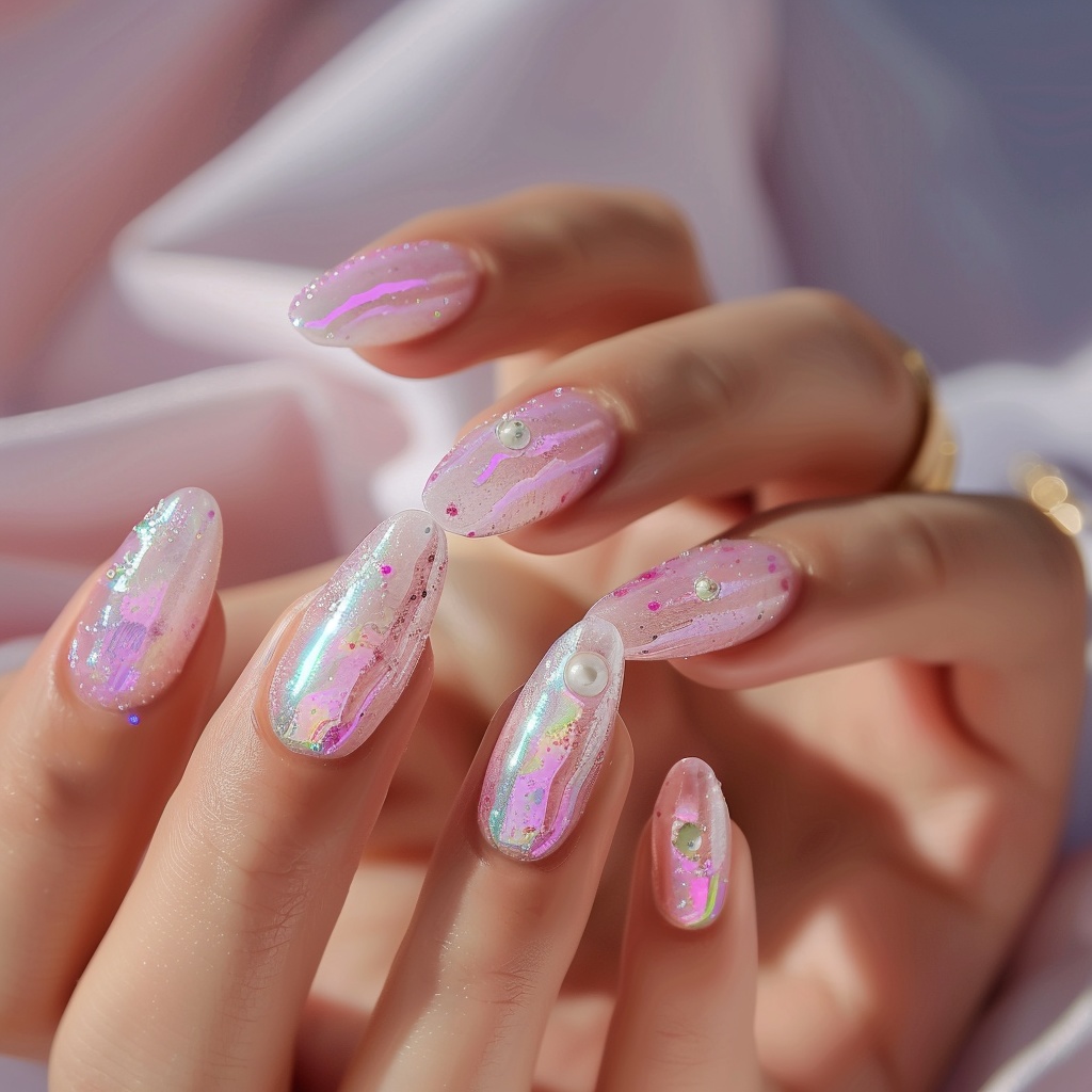 🌸【ネイルデザイン参考】ピンクちゅるん × お花&パール 3Dネイル11点セット💅vol.2