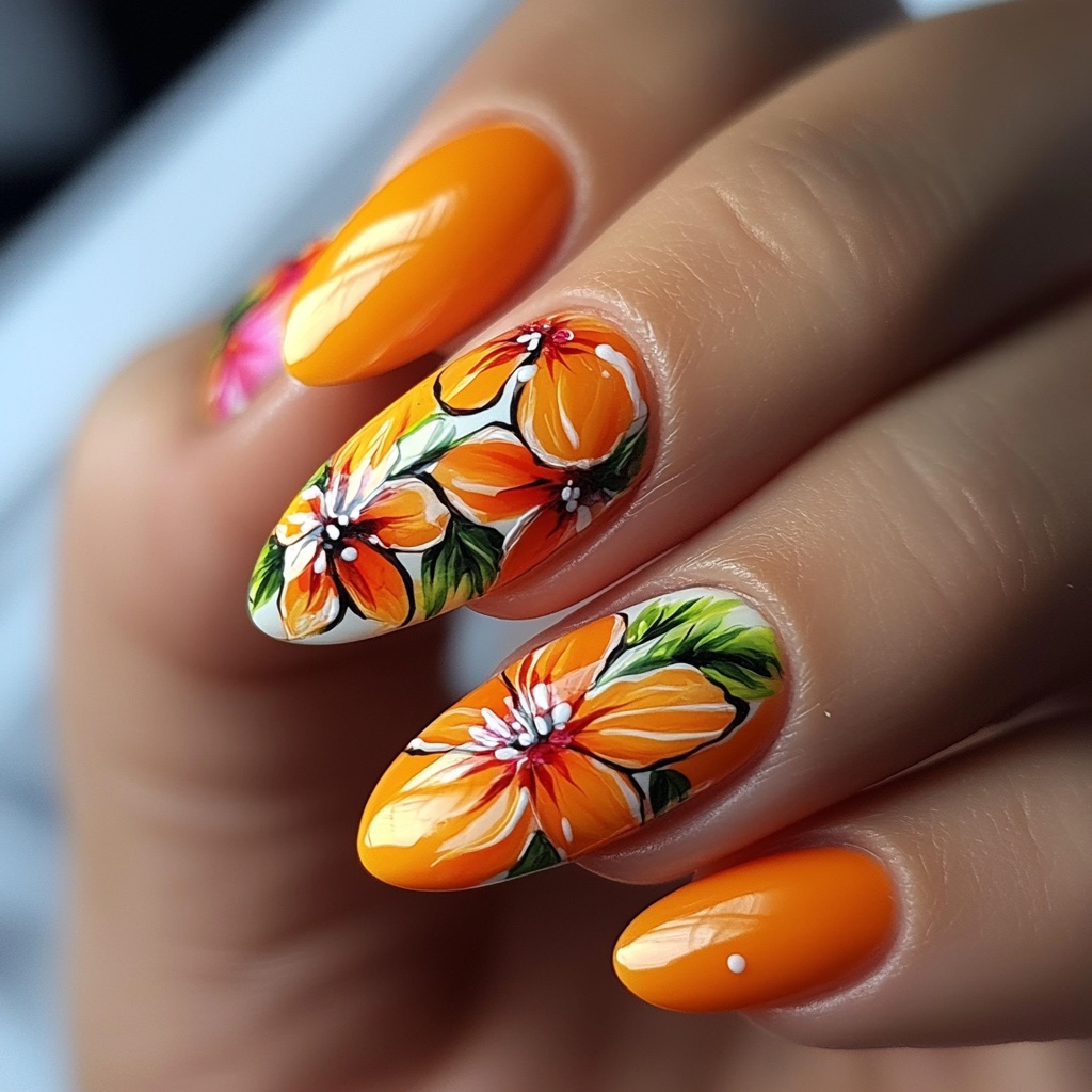 🍊【ネイル参考デザイン】元気が湧き出すフルーツ×フラワーネイル11点セット🍊