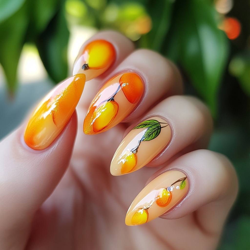 🍊【ネイル参考デザイン】元気が湧き出すフルーツ×フラワーネイル11点セット🍊