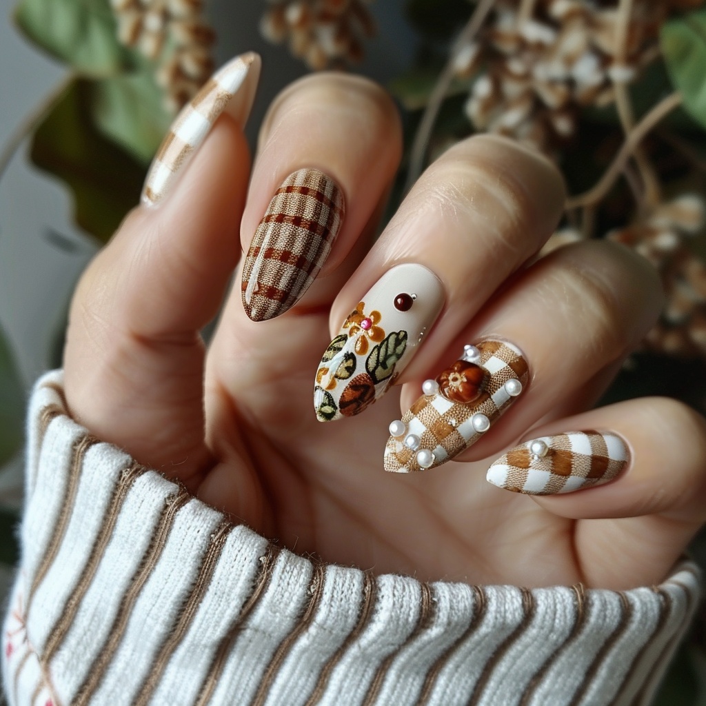 🌲【ネイル参考デザイン】Forest girl nail|森の少女のナチュラルネイル11点セット🌲