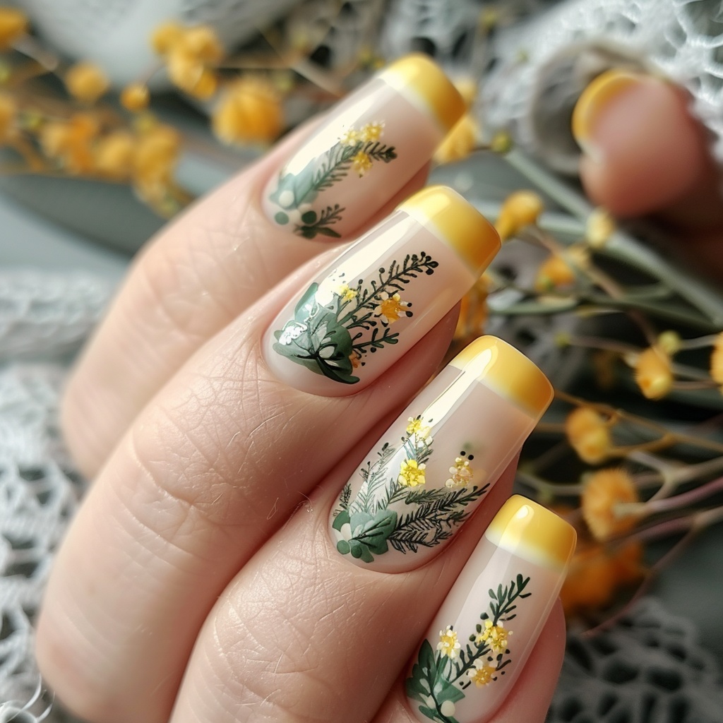 🌼【ネイル参考デザイン】Mimosa Nail Art|春を告げるミモザのネイル11点セット🌼