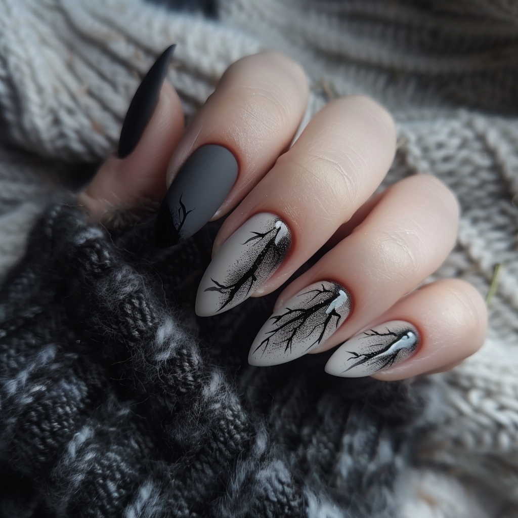 🖤【ネイル参考デザイン】Black Nail Art|闇と静寂を纏うブラックネイル11点セット🖤