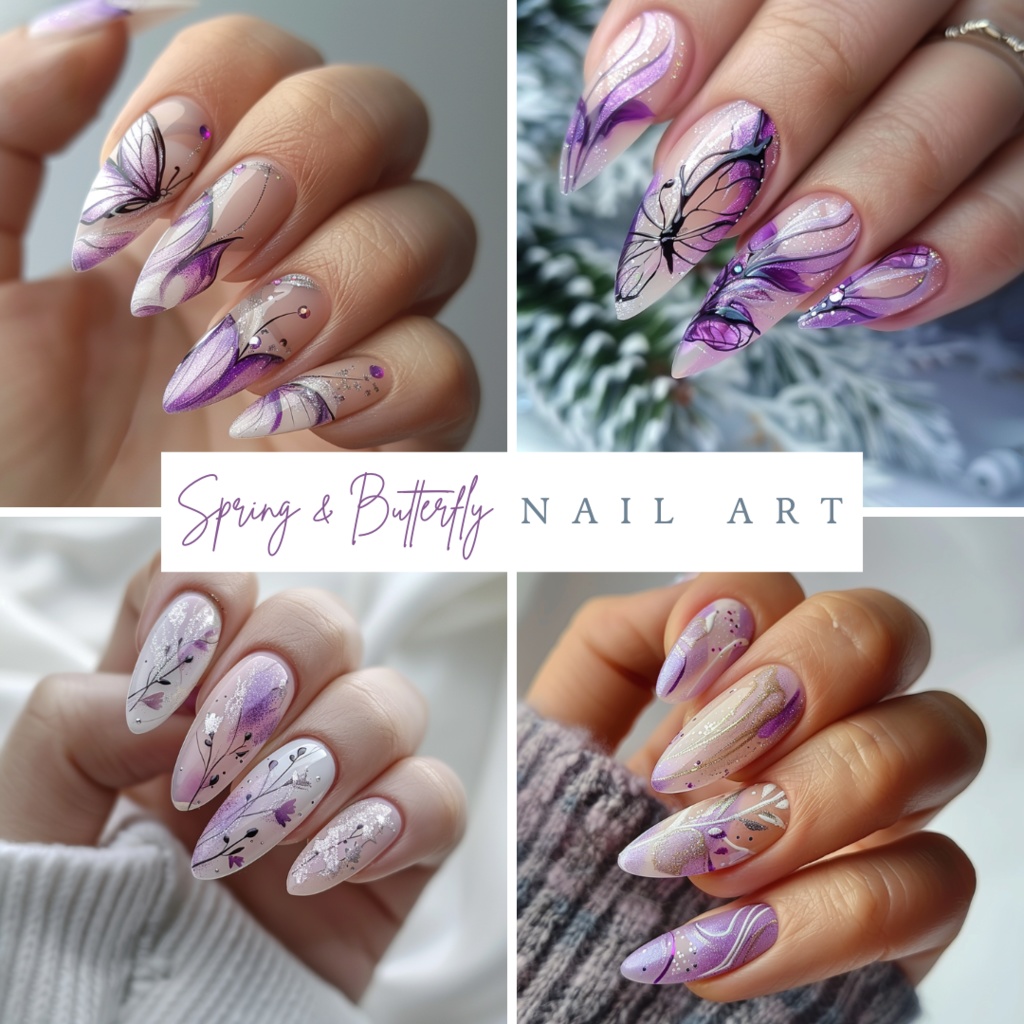 🦋【ネイルデザイン素材】Spring & Butterfly Nail|春風と蝶のネイルアート15点セット🦋
