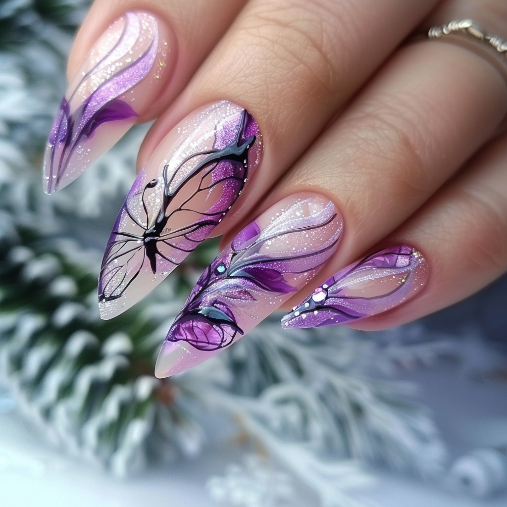 🦋【ネイルデザイン素材】Spring & Butterfly Nail|春風と蝶のネイルアート15点セット🦋