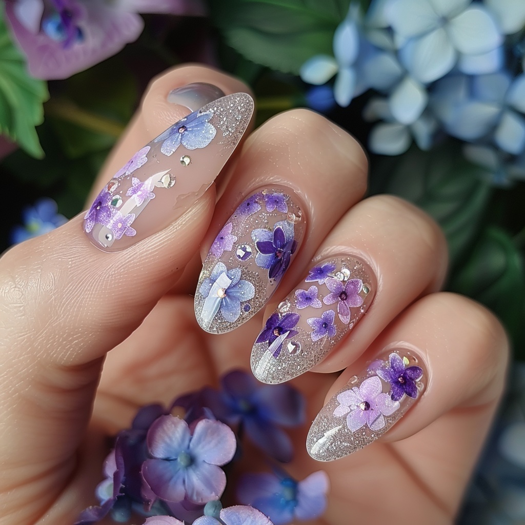 💠【ネイルデザイン参考】Hydrangea Nail|紫陽花ネイルアート16点セット💠