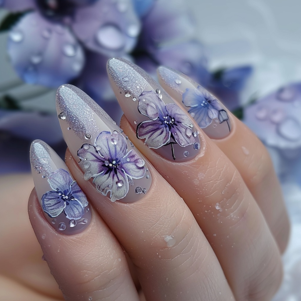 💠【ネイルデザイン参考】Hydrangea Nail|紫陽花ネイルアート16点セット💠