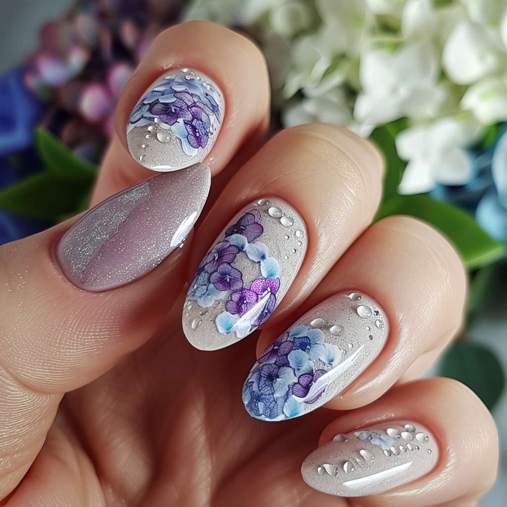 💠【ネイルデザイン参考】Hydrangea Nail|紫陽花ネイルアート16点セット💠