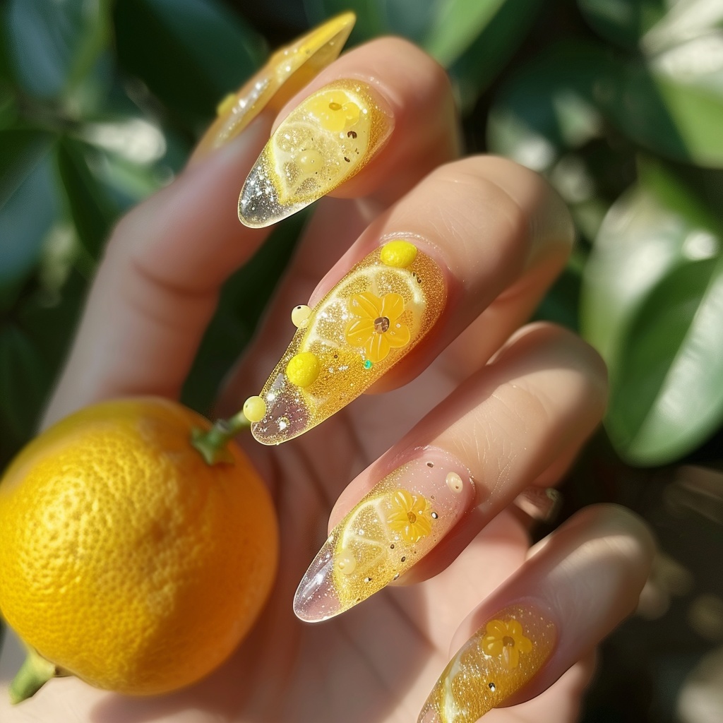 🍋【ネイルデザイン参考】Lemon Cheesecake Nail|レモンチーズケーキネイルアート15点セット🍋