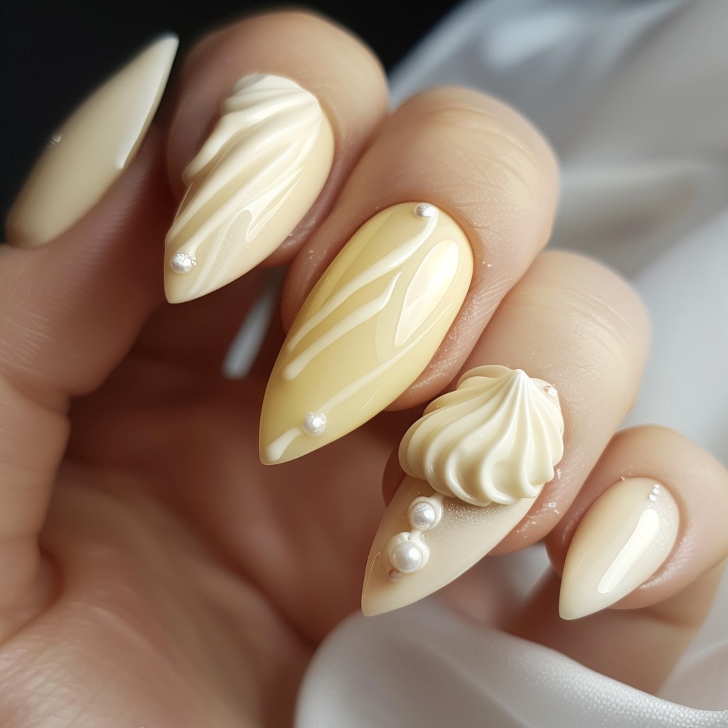 🍋【ネイルデザイン参考】Lemon Cheesecake Nail|レモンチーズケーキネイルアート15点セット🍋