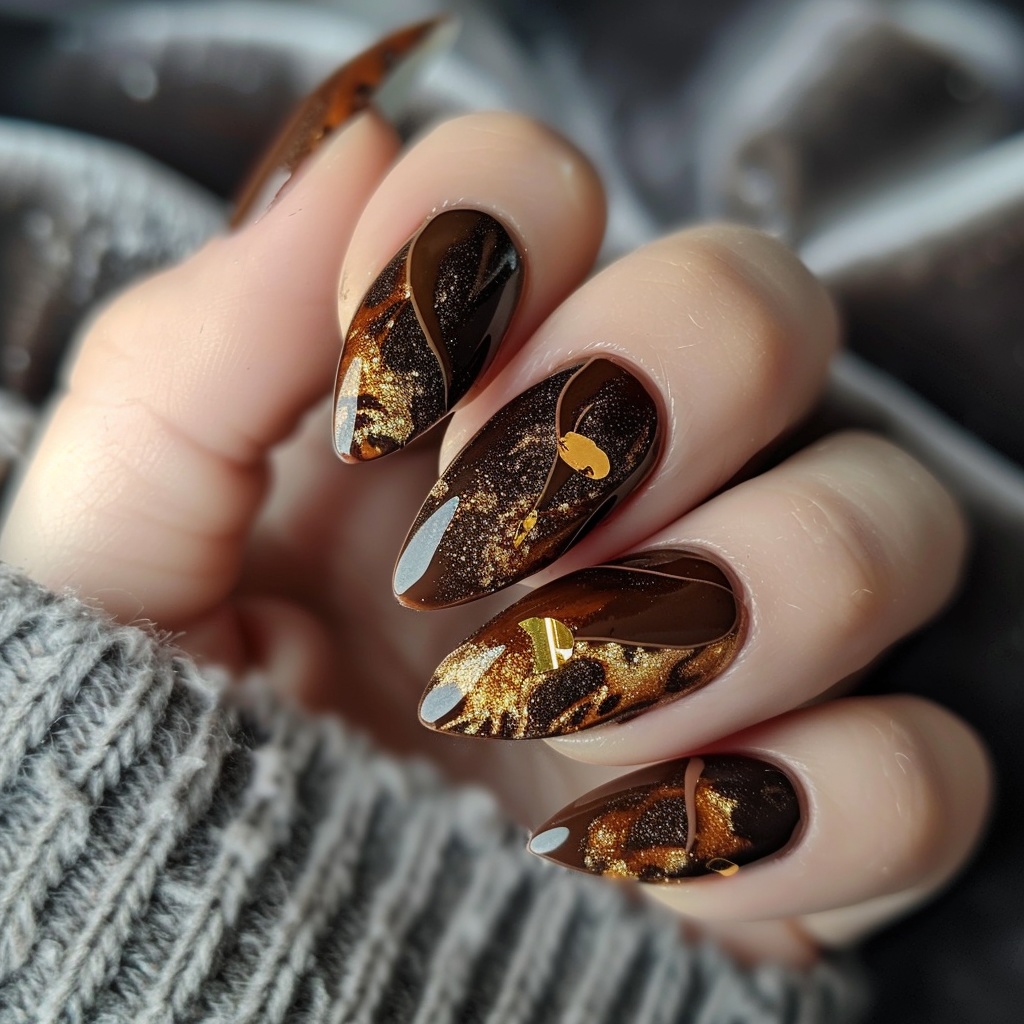 🍫【ネイルデザイン参考】Bitter Chocolate Nail|ビターショコラネイルアート15点セット🍫