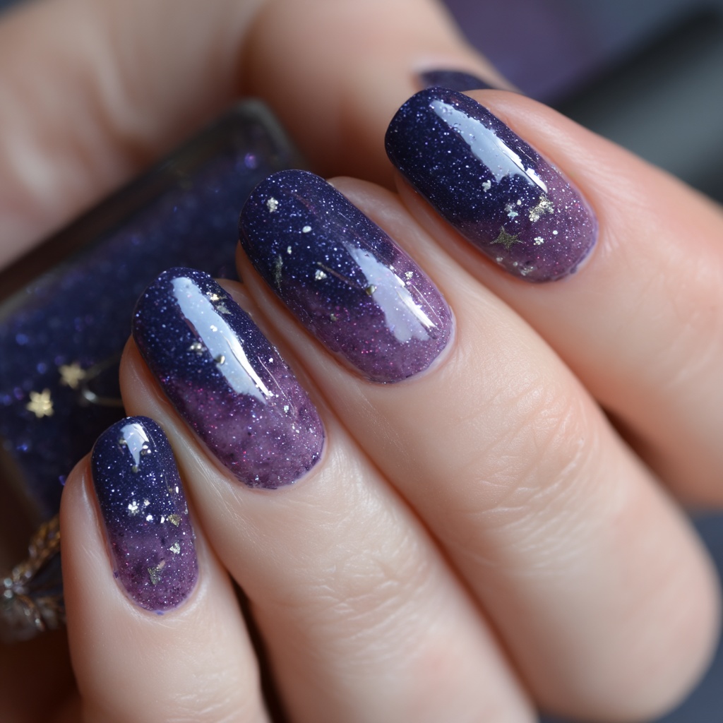 🌌【ネイルデザイン素材】Blueberry Mousse Night|ブルーベリームースの夜 ネイルアート10点セット🌌