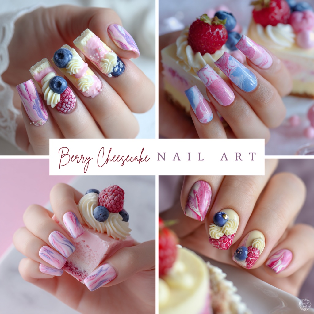 🍓【ネイルデザイン素材】Berry Cheesecake Nail|ベリーチーズケーキネイルアート10点セット🍓
