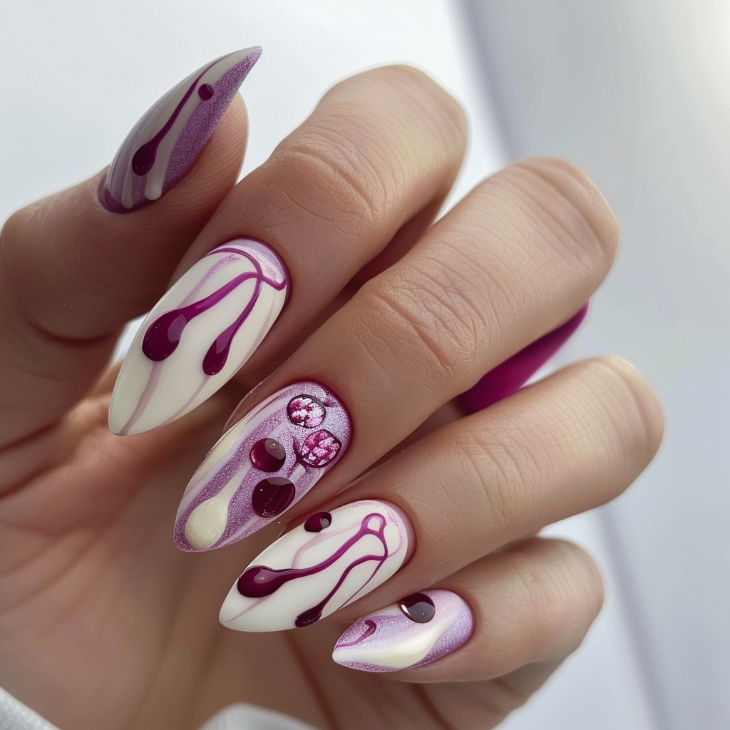 🍓【ネイルデザイン素材】Raspberry Vanilla|ラズベリーバニラネイルアート16点セット🍓