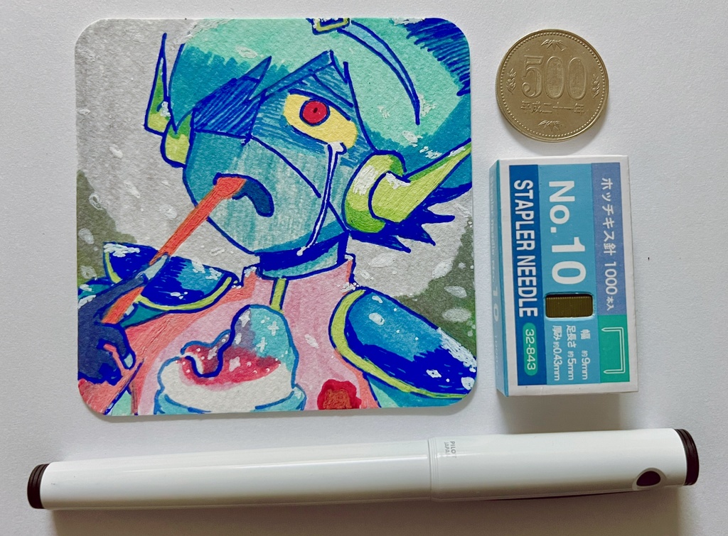 【手描きコースター】スペース元カレとかき氷