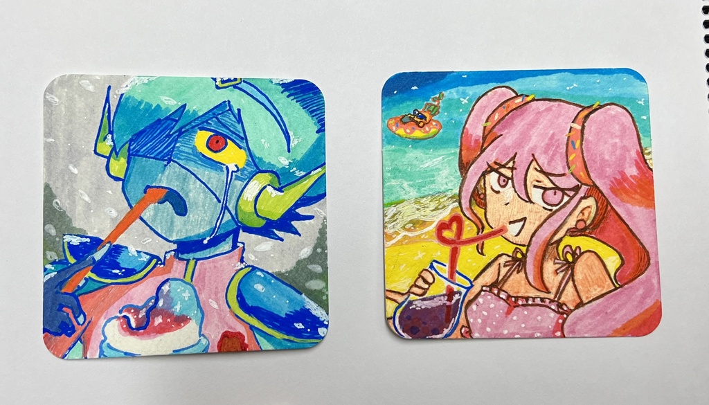 【手描きコースター】スペース元カレとかき氷