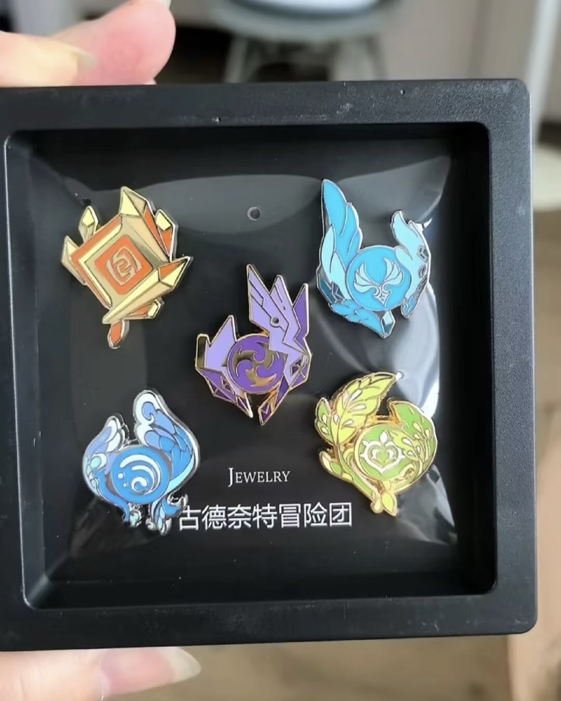 神の瞳 ピンバッジ 炎神 水神 風神 岩神 雷神 草神