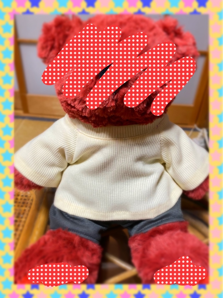 テディベア ニット（赤○○一ベアサイズ）