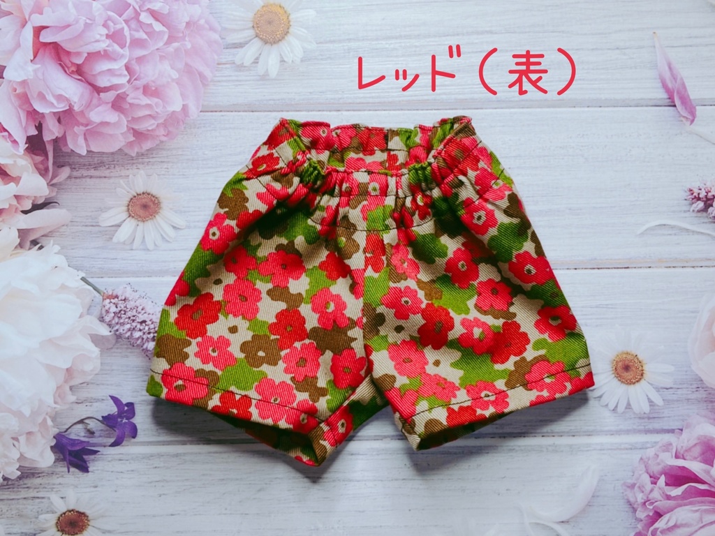 テディベア 迷彩風花柄パンツ