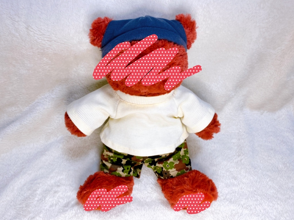 テディベア 迷彩風花柄パンツ