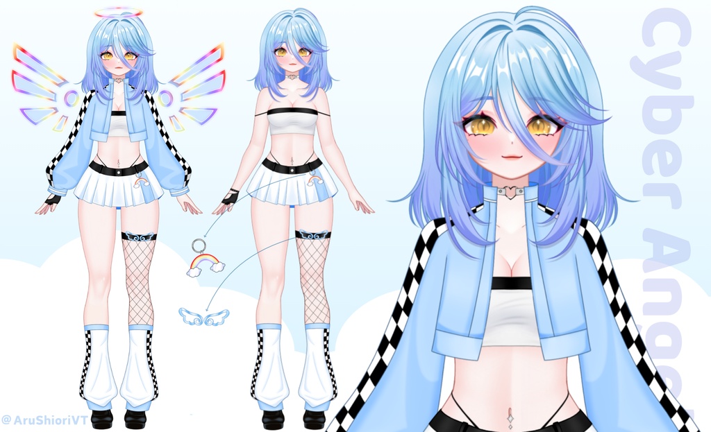 Cyber Angel VtuberModel Pack Live2D