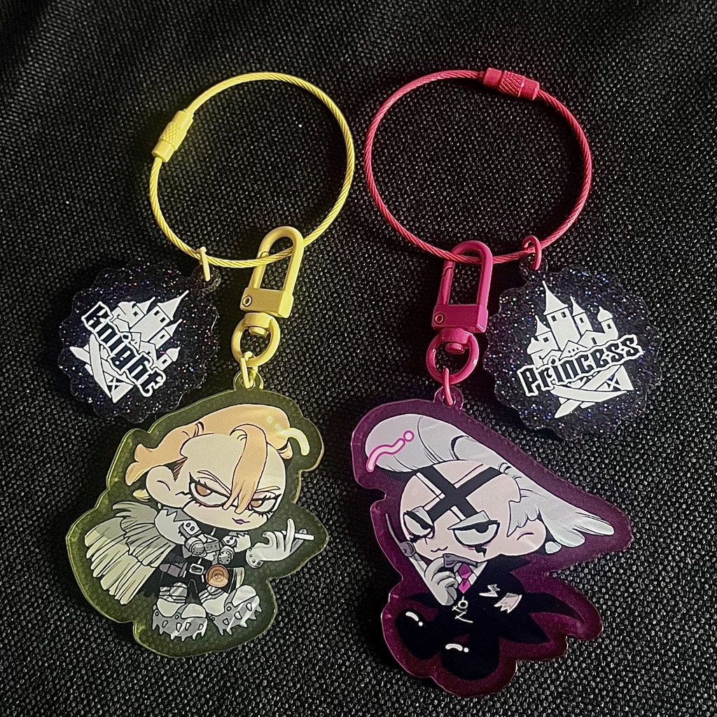 2連ワイヤーアクリルキーホルダー　各2種
