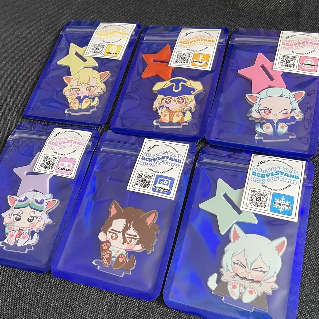 犬猫アクリルスタンド 各6種