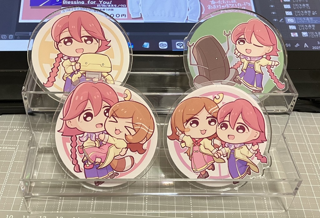 【C106】キャラクターアクリルバッジ【アポホテル】