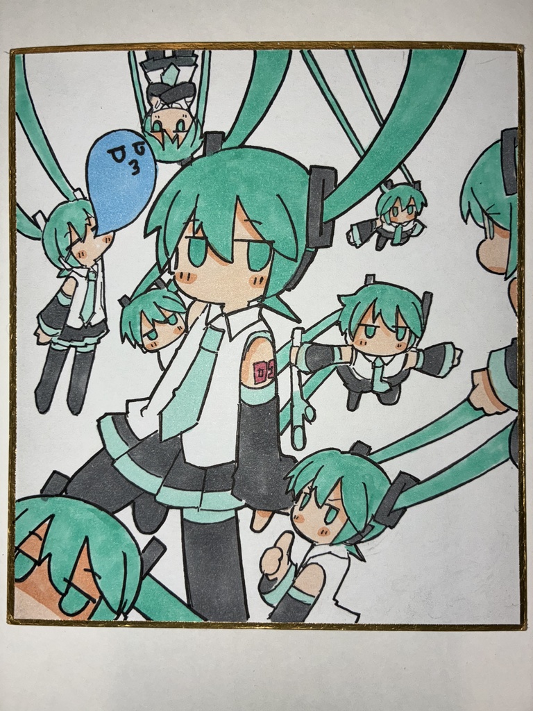 初音ミク【ミニ色紙】