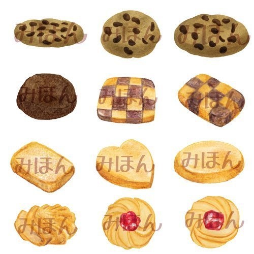 【印刷用】焼菓子のイラスト素材【全30種類】