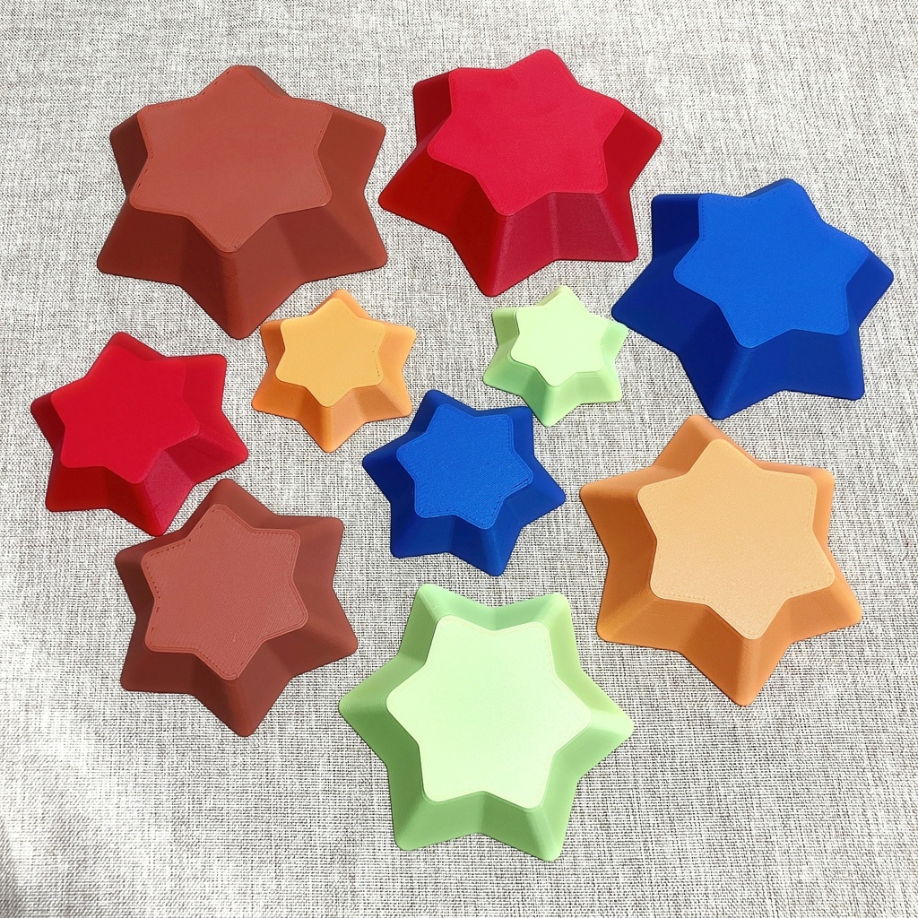 6芒星 スタッキング トークントレイ 小物入れ ゲームトレイ ネスト収納 ボードゲーム