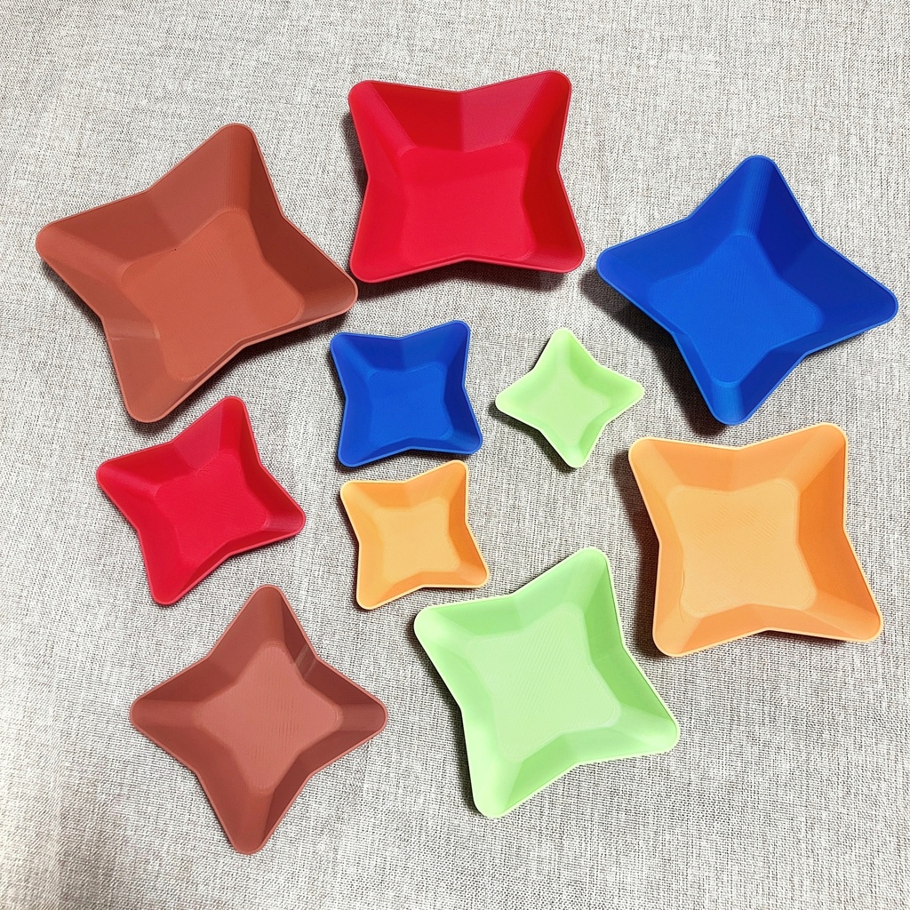 4芒星 スタッキング トークントレイ 小物入れ ゲームトレイ ネスト収納 ボードゲーム