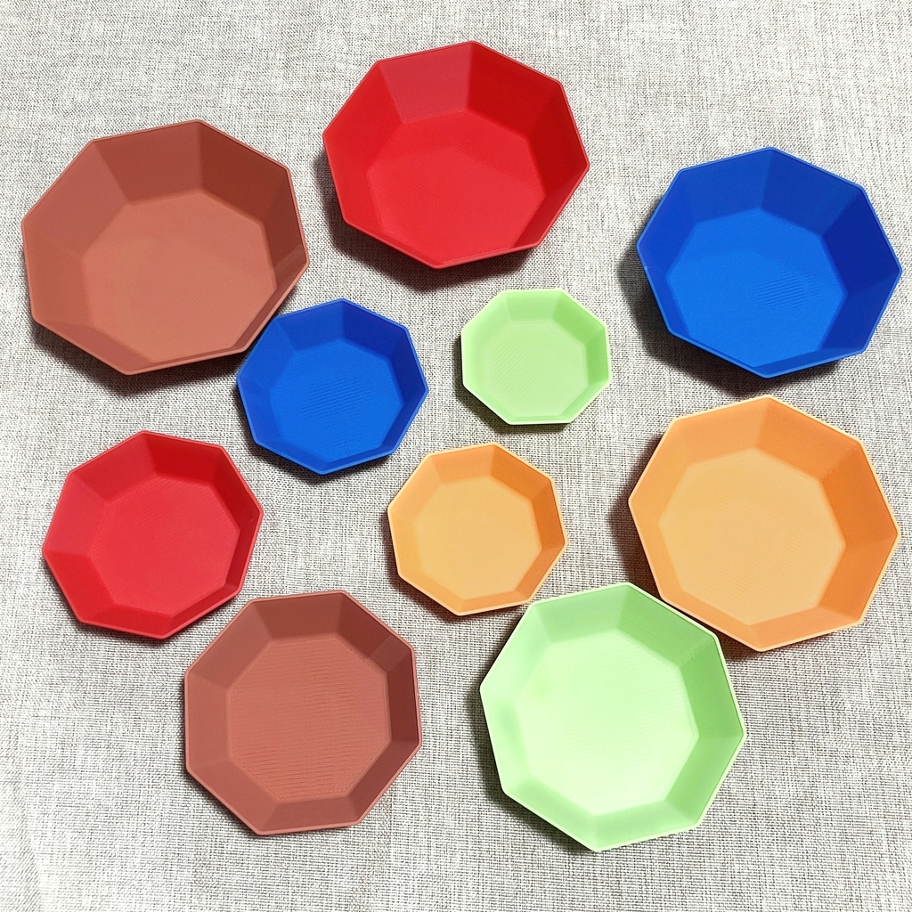 正八角形 スタッキング トークントレイ 小物入れ ゲームトレイ ネスト収納 ボードゲーム