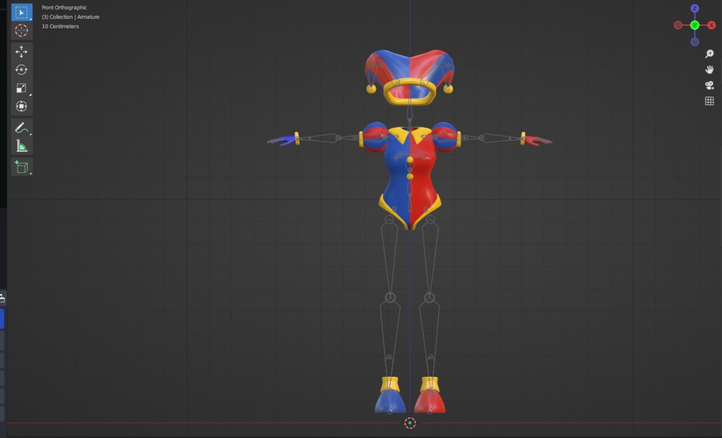 Cloth Pomni Model 3D (FBX/Blender)