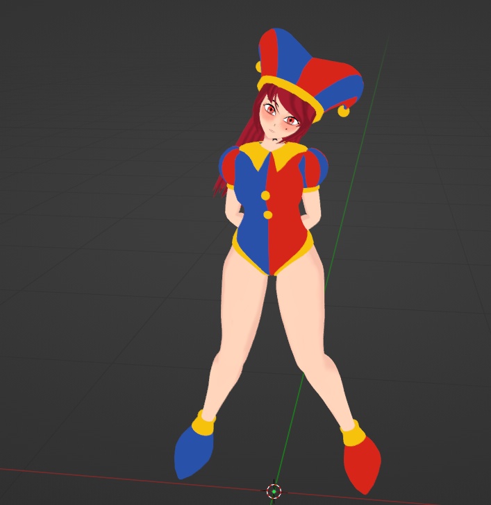 Cloth Pomni Model 3D (FBX/Blender)