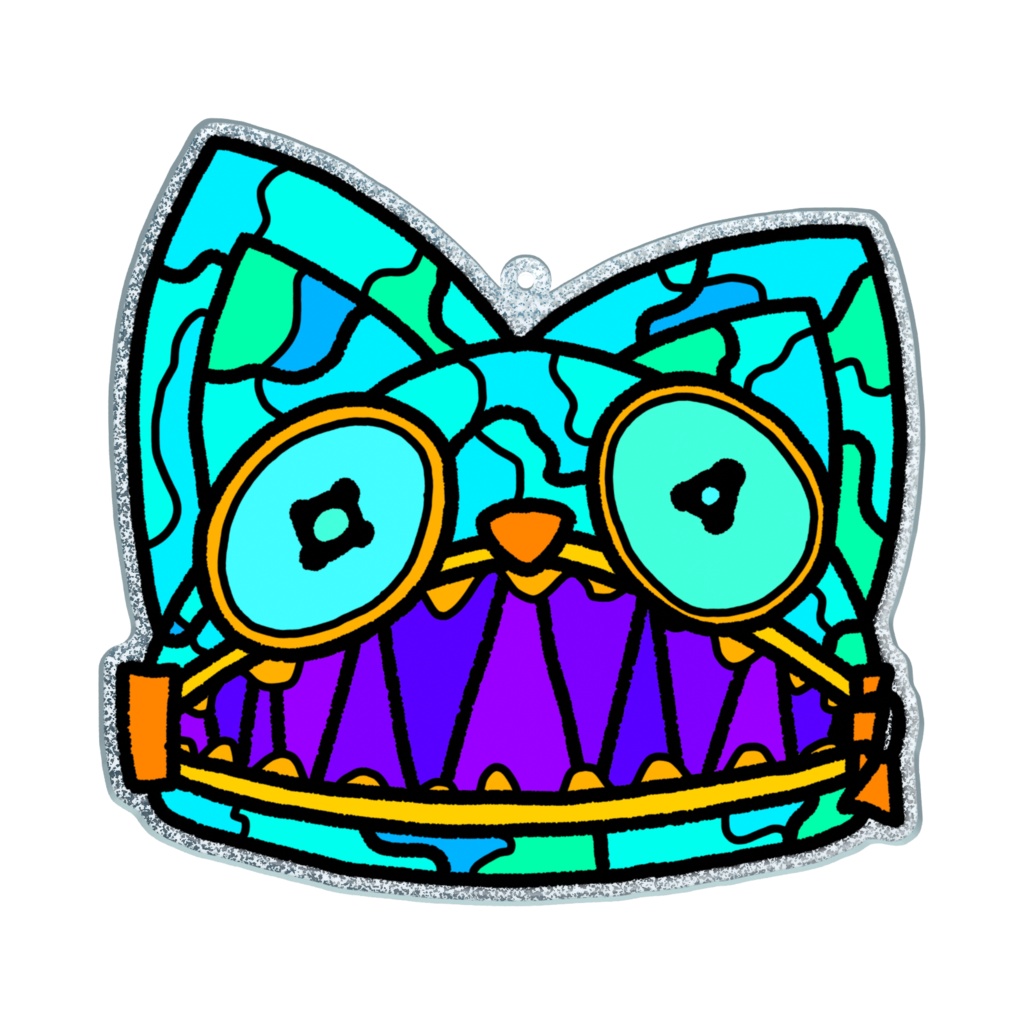 ゾンビジッパーにゃんこラメアクリルキーホルダー