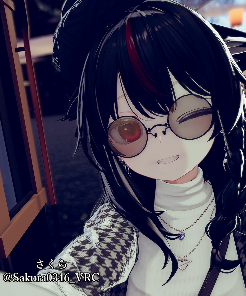 色んなシェイプキーでどんなアバターでもつけやすい丸メガネ!